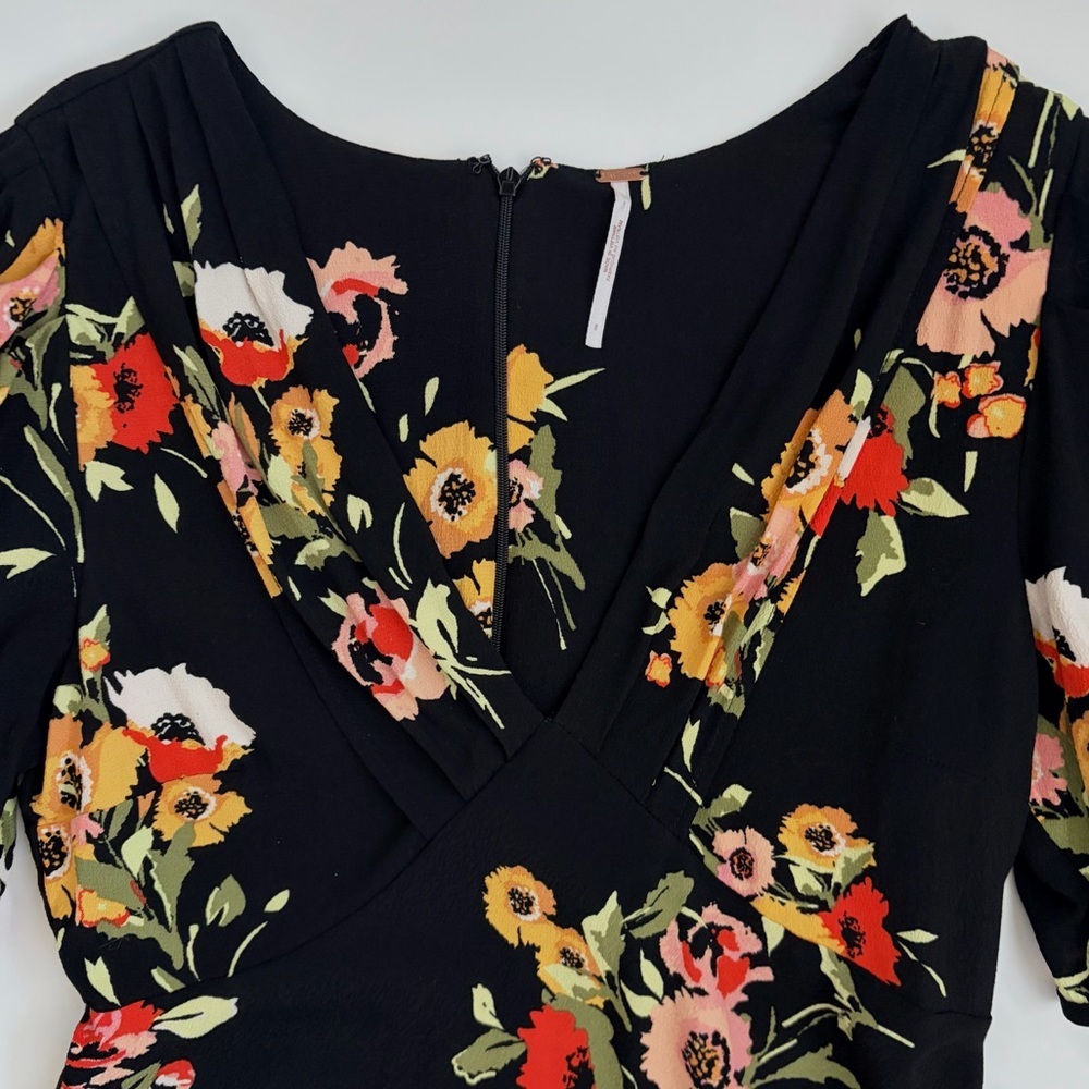 Free People Neon Garden Floral Mini Dress Size 8 - Picture 3 of 4